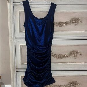 Cheryl’s Creations shimmery ruched Blue Sleeveless Dress sz Medium (10-12)